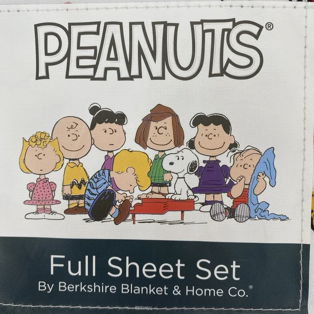 Peanuts Snoopy Sheet Set FULL White Woodstock Hearts Love Valentines Berkshire